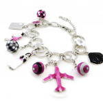 NOA [I9946] - Bracelet Cr&eacute;ateur 'Vahin&eacute;' rose noir Heleroosa