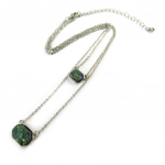 Les Tr&eacute;sors De Lily [N8820] &ndash; h&otilde;beroheline 'Min&eacute;ralia' kaelakee roheline