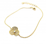 Les Tr&eacute;sors De Lily [P2322] - Bracelet Plaqu&eacute; or 'Flora' blanc dor&eacute; valge