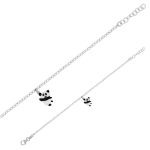 Suzette et Benjamin [Q6014] - Bracelet Enfant 'Panda' blanc noir S&B - 10x9 mm valge