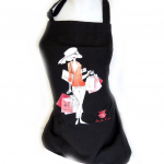 Les Tr&eacute;sors De Lily [M5766] - Tablier cr&eacute;ateur 'La Parisienne au Moulin Rouge' noir must