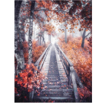 T&auml;ielik 5D Teemantmaaling Woods Bridge Mosaiic Tikand Ristpistes Kodukaunistus K&auml;sitsi valmistatud kingitus 20X25CM