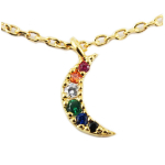 7bis [R1396] - k&auml;sit&ouml;&ouml;line kaelakee  Luna  kirju kuldne - 8x4 mm mitmev&auml;rviline