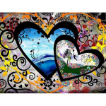 Teemantmaal Armastusmaastik Teemanttikandid Maastik Ristpistes Ring 20X30CM