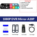 E-ACE 10-tolline auto-DVR peegel FHD 1080P armatuurkaamera videosalvesti Autokaamera kahe objektiiviga tahavaate automaatne koos tahavaatekaameraga No TF Card