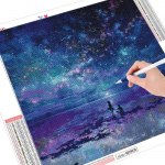 Teemantmaal T&auml;histaeva t&auml;ispuurimise kivikivikomplekt Teemanttikandid Maastik Ristpistes K&auml;sit&ouml;&ouml; Kodukaunistus Full Round （30x30CM）