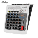 Muslady MIX-400 professionaalne 6-kanaliline helimikseri mikseripult, 3-ribaline EQ koos reverb viivitusega EU Plug
