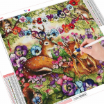 Teemanttikandid Deer T&auml;is &uuml;mmargune ruudukujuline rhinestone komplekt Uus saabumine Teemantmaaling Loom Mosaiik Lille K&auml;sit&ouml;&ouml; Seinakunst Full Round （30x30CM）