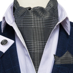 Meeste Ascot Lips Sinine Punane Cravat &auml;rile Paisley Silk Tie Hanr&auml;tik Mansetin&ouml;&ouml;bid Lipsukomplekt DibanGu AS-2044