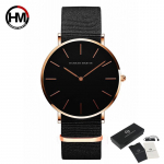 Quartz Movt meeste veekindel mood br&auml;nd must nailon sport vabaajakellad meeste naiste unisex k&auml;ekell