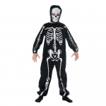 Lastepoiste Skeleton Bone Jumpsuit hirmutav pealuu ja mask Halloweeni peokost&uuml;&uuml;miga S must