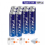 PALO 1,5 V AAA liitium-ioon aku 1110 mWh liitium-pol&uuml;meer USB laetav liitium-USB aku AAA + USB kaabel 10PCS