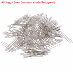 100 tk 3/5 mm 3 kontaktiga kahev&auml;rviline hajutatud tavakatoodi/anoodi LED-dioodi valgus 3mm