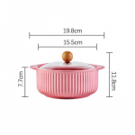 P&otilde;hjamaade stiilis keraamiline kiirnuudlikauss kaanega Binauraalne supikauss Tudengite &uuml;hiselamu riisikauss suur puuviljaroog