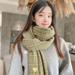 Naiste sall Talvine soe V&auml;&auml;rtuslik &uuml;li&otilde;pilaste korea versioon The Cute Heart Net Red Bib Plaid One size