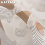 1 TK NAPEARL Jacquard l&auml;bipaistev aknakardin Elutoa žakaart&uuml;lli kardin kodukaunistuseks W300cm x L250cm valge