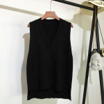 V-kaelusega kootud vest naiste kampsun s&uuml;gis-talvine uus Korea avar metsik kampsun vest varrukateta kampsun One Size must