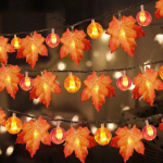 33 jalga 80 LED-i Halloweeni haldjakeeltega tuled k&otilde;rvitsa vahtralehe kujuga dekoratiivsed soojad rippvalgustid Type 2