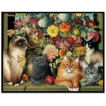 5D DIY Teemantmaal Armas loomamustriline kass Koer Papagoi T&auml;ispuur Teemanttikandid Mosaiik Lilled Ristpistes Kodukaunistus Full Round 20x20CM