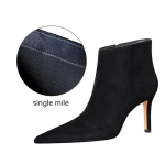 Euroopa ja Ameerika stiilis mood Lihtsad seksikad &otilde;hukesed seemisnahast &uuml;laosa t&otilde;mblukuga k&otilde;rge kontsaga alasti saapad 34 soe must v&auml;rv