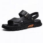 Meeste kingad suvised ehtsast nahast sandaalid Meeste s&otilde;iduks hingavad T&auml;ielikult sobivad rannajalatsid libisemiskindlad v&auml;limine kulumine 40 must