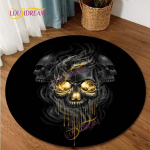 Halloween Horror Imprint Premium &uuml;mmargune vaip Isikup&auml;rastatud ala pealuu ja roosi pehme vaip Home Tere tulemast matt Fun Play Pestav vaip. 60cm
