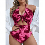 Suures suuruses seksikas ujumistrikoo &uuml;hes t&uuml;kis k&otilde;rge l&otilde;ikega ujumisriided naiste push-up bodid Suvine supelkost&uuml;&uuml;m Naistele Monokini Tankini 0XL roosa