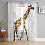 Naljakad kaelkirjak loom valged l&auml;bipaistvad kardinad elutuppa &Scaron;ifoon Voile kardin Magamistoa T&uuml;llkardinad Aknakatted 1 PCS W400XH250cm
