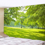 Ilus loodusmetsa tr&uuml;kitud suur seinavaip 230x180cm