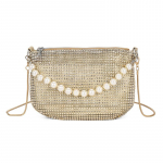 Naiste &otilde;htused k&auml;ekotid Rhinestone rahakott p&auml;rlketiga Rhinestone Crossbody rahakott peopulmadeks kuld