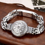 RetroSeni uus h&otilde;bedane meeste vintage rahumustriga kuue t&auml;hem&auml;rgiga mantra isikup&auml;ra p&ouml;&ouml;ratav Auspicious Clouds plaadim&auml;ngija k&auml;ev&otilde;ru 18cm