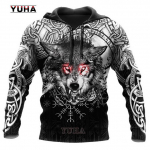 Viking Wolf Tattoo Vegvisir mustvalge 3D k&otilde;ikjal tr&uuml;kitud meeste pusa ja dressipluus Unisex vabaaja s&uuml;gise dressid XXXL