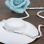 Punk Mees 100% 925 Sterling H&otilde;be Kaelakee Meestele ja poistele Lihtne Kuuba kett Choker Naise isikup&auml;ra Ehted Kingitus