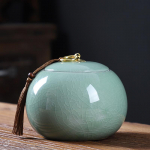 Avaleht Niiskuskindlad purgid Teelaud Keraamiline Tee Caddy K&ouml;&ouml;k V&uuml;rtside teraviljahoidik K&auml;sitsi valmistatud teetseremoonia tarvikud D  13.3X10.9CM