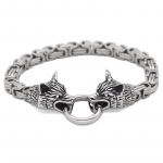 Roostevabast terasest keti k&auml;ev&otilde;ru Meeste titaanterasest Viking Wolf peaga k&auml;ev&otilde;rud Kingitused Punk 19cm antiikne h&otilde;bedane v&auml;rv