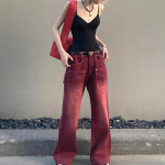 Stiil Vintage Vibe Veinpunased Teksad Uued S&uuml;gised Sirged p&uuml;ksid Laia s&auml;&auml;rega p&uuml;ksid Moodsad teksad XS