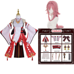 M&auml;ng Cosplay Yae Miko Guuji Yae Kost&uuml;&uuml;mid Vormiriigid Parukas Naiste Halloweeni peokost&uuml;&uuml;mid Kleit&uuml;likond L-(Costume+Wig)