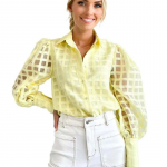 S&uuml;gisesed seksikad pluusid Mood Naiste vabad vabaaja topid Naiste pikkade varrukatega kontoris&auml;rgid Naiste riided Blusas Elegant 29447 S helekollane v&auml;rv