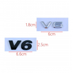 3D ABS kroommust V6 t&auml;hega auto tagumise pagasiruumi poritiiba embleemi m&auml;rgi kleebised V/WP/olo G/olf P/assat T/ouaregi tarvikutele 6X1.8MM must