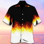 S&auml;rk suvine Meeste Kuuba kraega s&auml;rk Flame Print Kvaliteetsed meester&otilde;ivad Igap&auml;evane Hawaii Puhkus vabaaja disainer l&uuml;hikeste varrukatega M