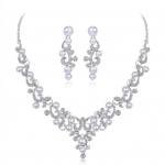 Moesulamist Rhinestone Faux Pearl kaelakee k&otilde;rvar&otilde;ngad naiste pruudi ehete komplekt