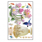 3D suur vaas seinakleebis Lootose lillekleebis isekleepuv Tugev kleepuv veekindel PVC kleebis Seinakunsti kaunistus