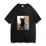 Big Foot Jinx T-s&auml;rk Must kassimustriga T-s&auml;rk Naljakas unisex naiste T-s&auml;rgid Unisex puuvillased topid Kevadel uus &uuml;markaelus l&uuml;hikeste varrukatega L