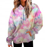 Naiste kapuutsiga sviiter 3D prinditud kampsun Urban Leisure Euroopa ja Ameerika tr&uuml;kitud killustatud lillega 5XL