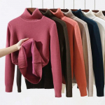 Kontorinaise Turtleneck Solid Naiste Kampsun S&uuml;gis Talvine Vabaaja fliis Paksendatud Soe Pullovers Mood Lahti Fit Pehme Top 29760 One Size sinopia v&auml;rv