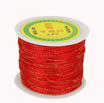 100 jardi 2 mm Korea kullast siidist niidist s&otilde;lm p&auml;rlitega k&auml;ev&otilde;ru kaelakee punutud isetehtud ehted must