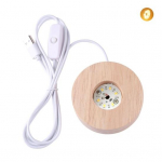 Praktiline 3 v&auml;rvi valgustus Tamm DIY puidust figuurialus, &ouml;&ouml;valgusti alus Warm light