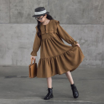 T&uuml;drukukleit S&uuml;gisene topeltkraega pikkade varrukatega laste kookkleit Printsessi pikk kleit 165 kohv