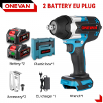 ONEVAN 1800N.M p&ouml;&ouml;rdemomendi harjadeta elektriline mutriv&otilde;ti 1/2-tolline aku l&ouml;&ouml;kv&otilde;ti DTW700 elektrit&ouml;&ouml;riist Makita 18 V aku jaoks 2 Battery Set