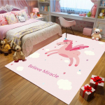 Multikas Roosa &Uuml;kssarvik 3D-print Vaip Beebi Roomamis Telkimismatt Laste Toa M&auml;nguala Vaibad Lapse Magamistoa M&auml;nguvaibad Elutoa jaoks 160x240cm